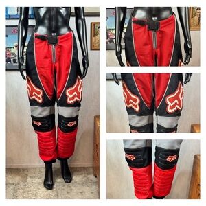 Fox Racing Red Black Motocross Pants – Size 30 Off-Road MX Riding Gear